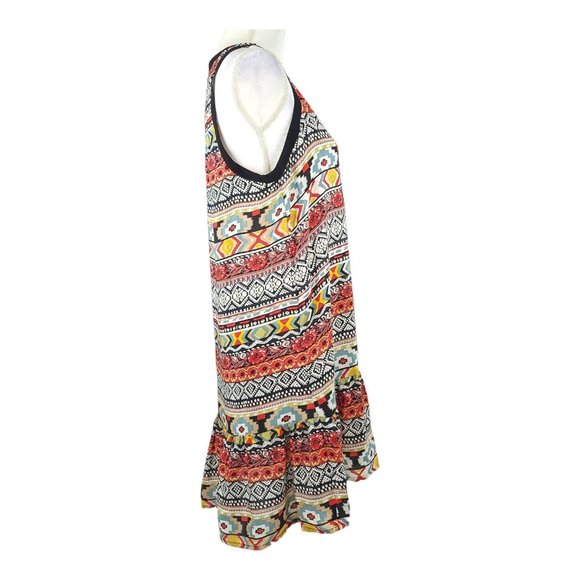 Tolani Mini Dress Tunic Top Womens Size M Sleeveless Floral Boho Sleeveless Silk - Picture 6 of 9